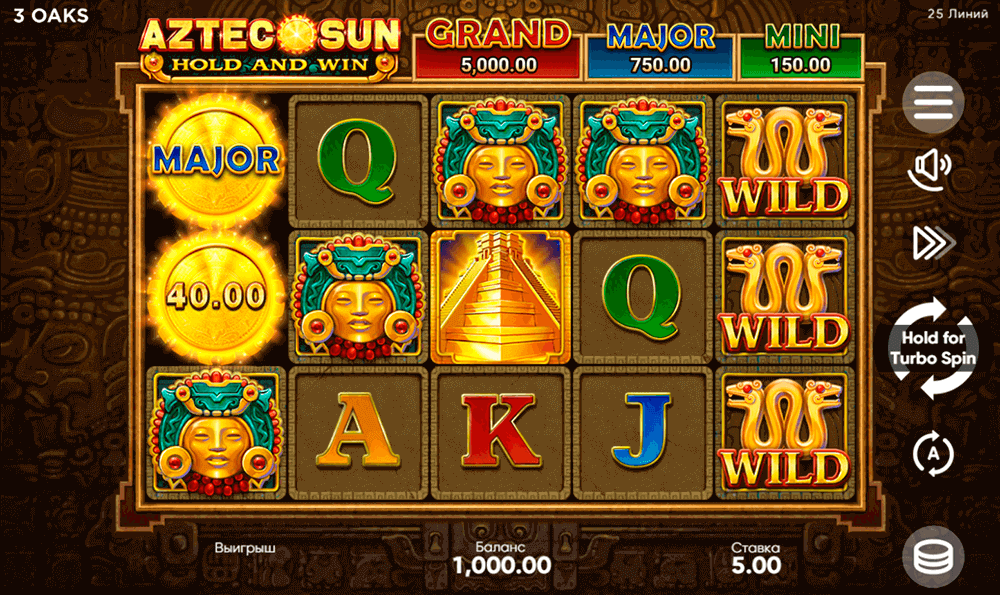 Графика слота Aztec Sun